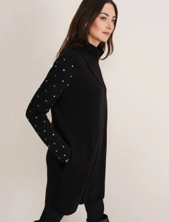 Paloma Stud Sleeve Knit Coat