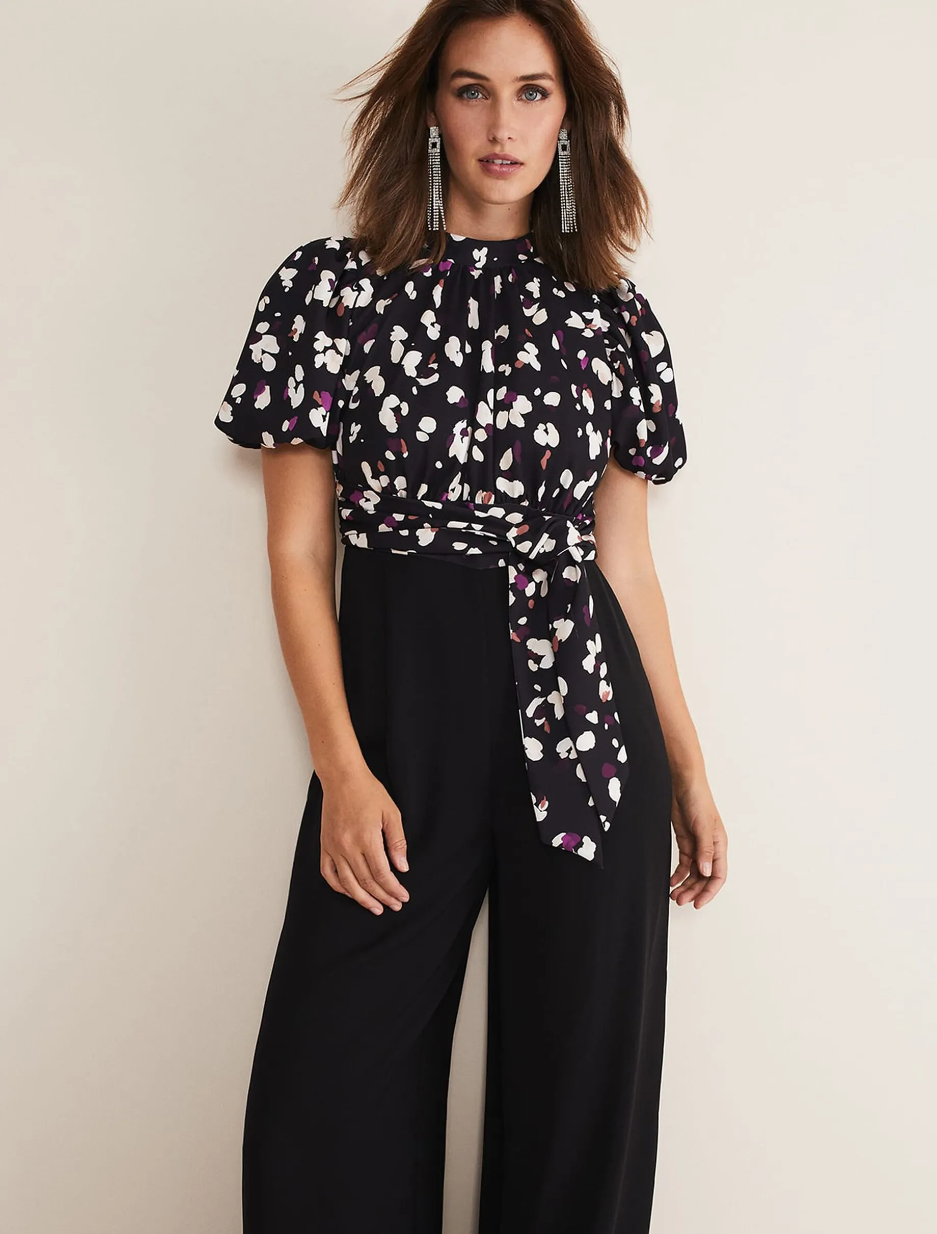 Paulina Puff Sleeve Animal Jumpsuit