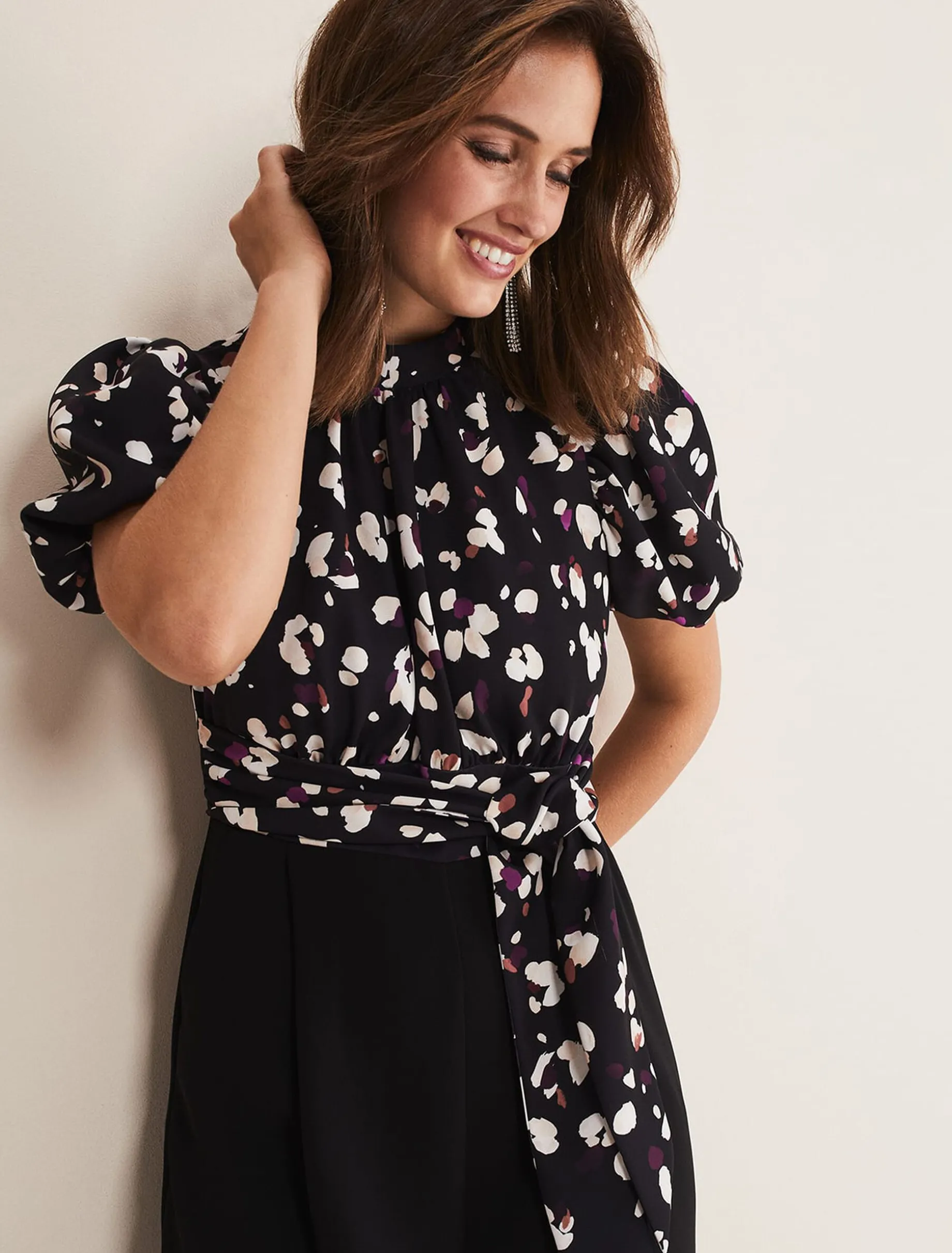 Paulina Puff Sleeve Animal Jumpsuit