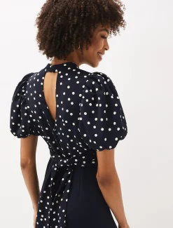 Paulina Puff Sleeve Spot Jumpsuit