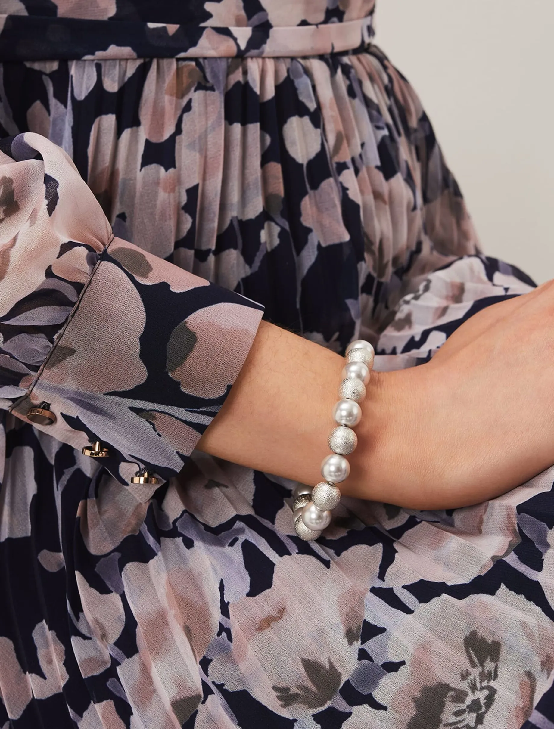 Pearl And Bead Stretch Bracelet