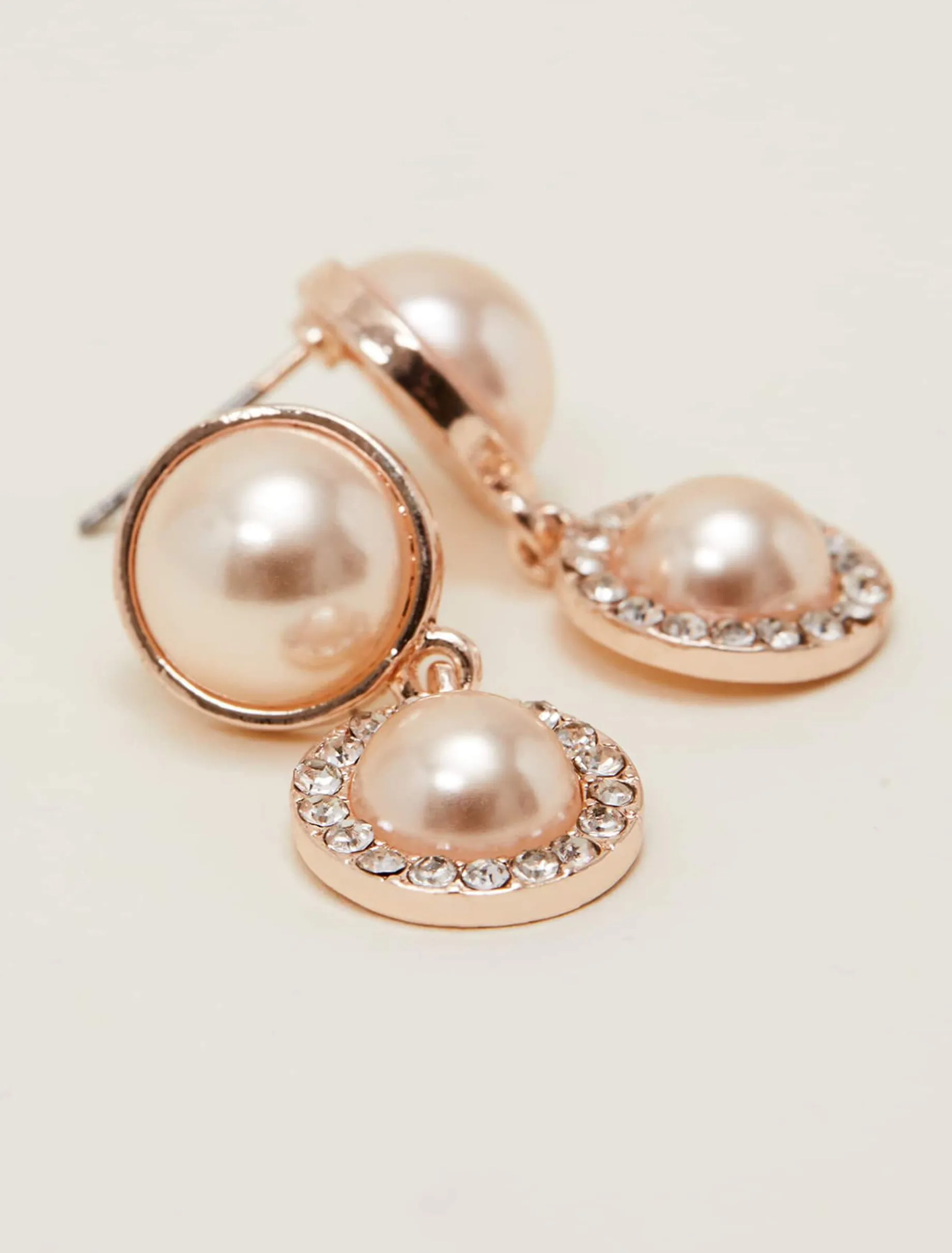 Pearl And Stone Drop Earrings