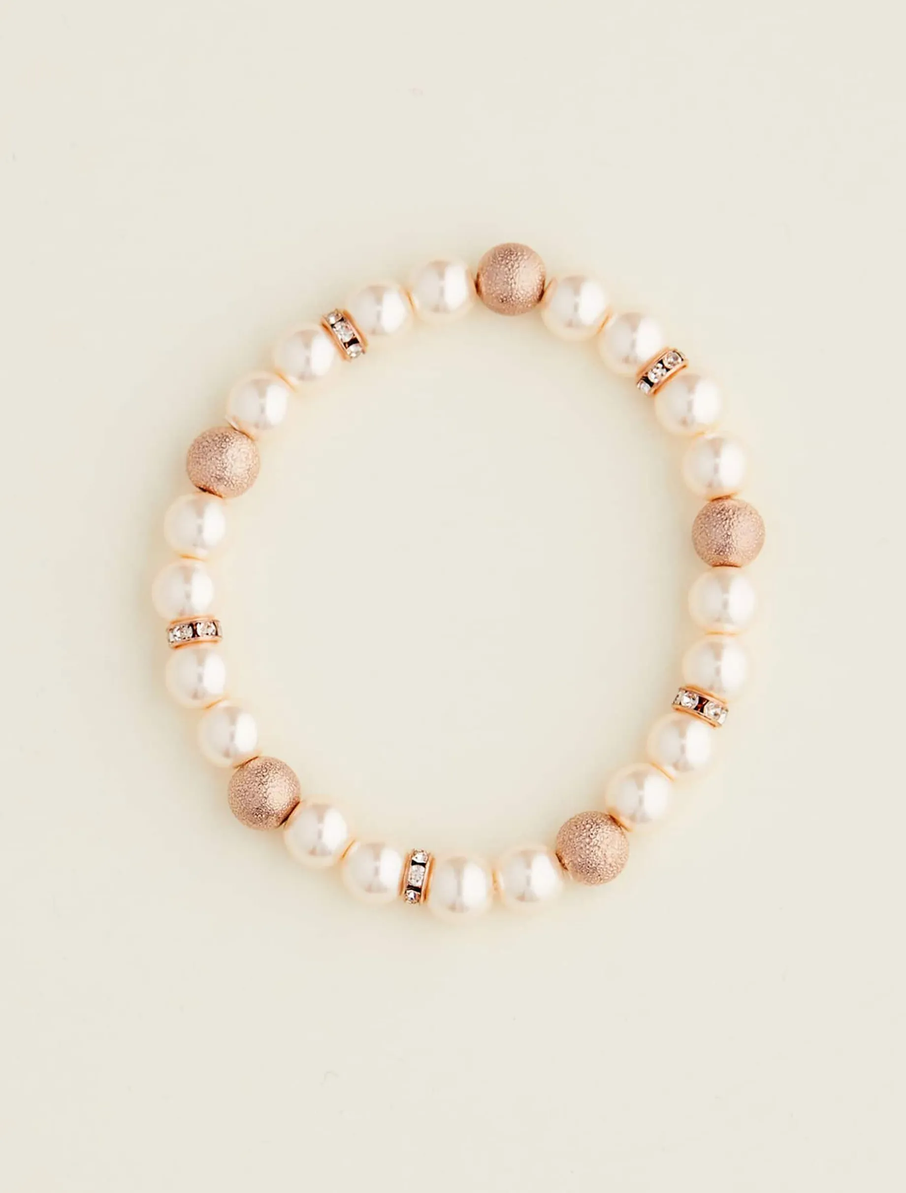Pearl And Stone Stretch Bracelet