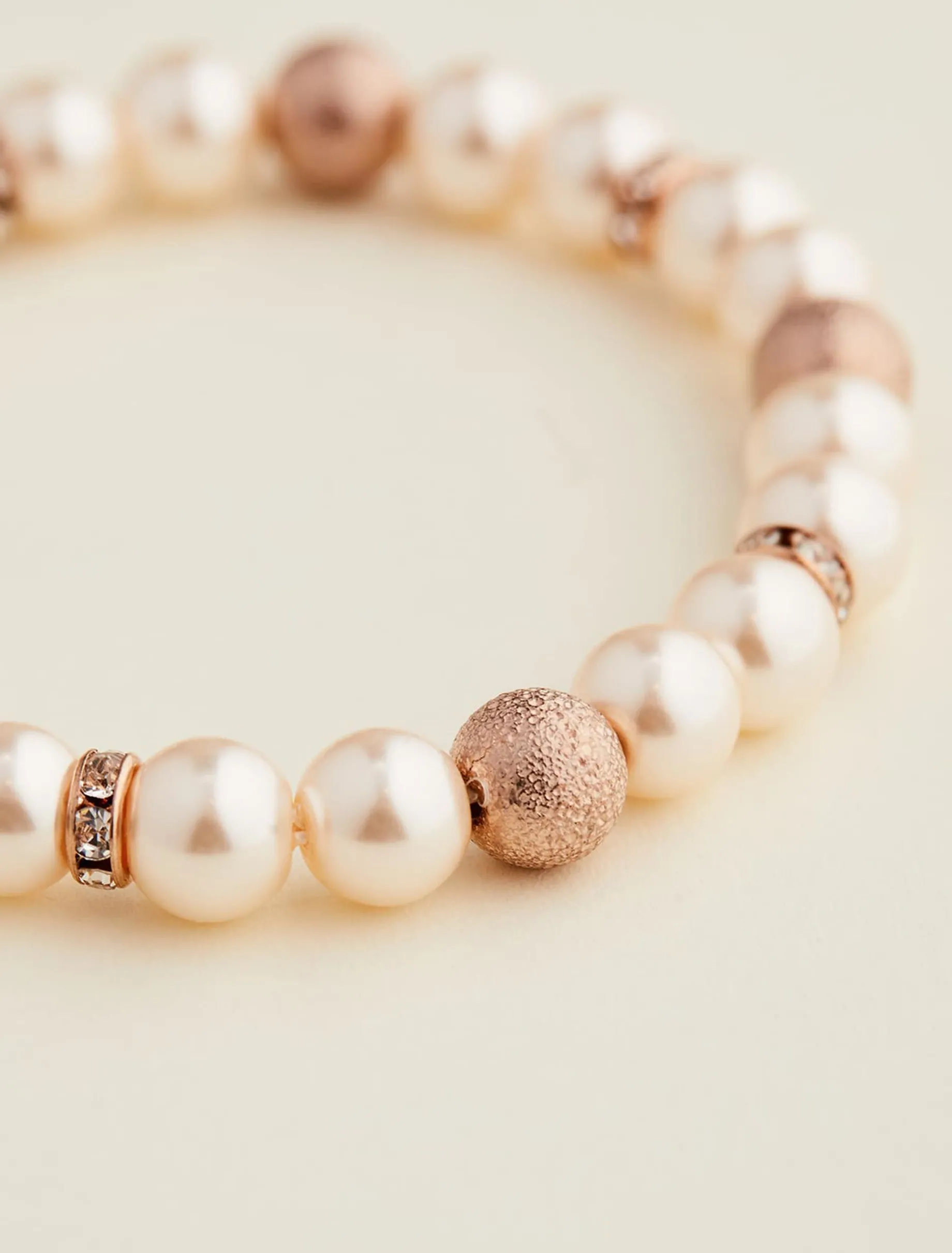 Pearl And Stone Stretch Bracelet