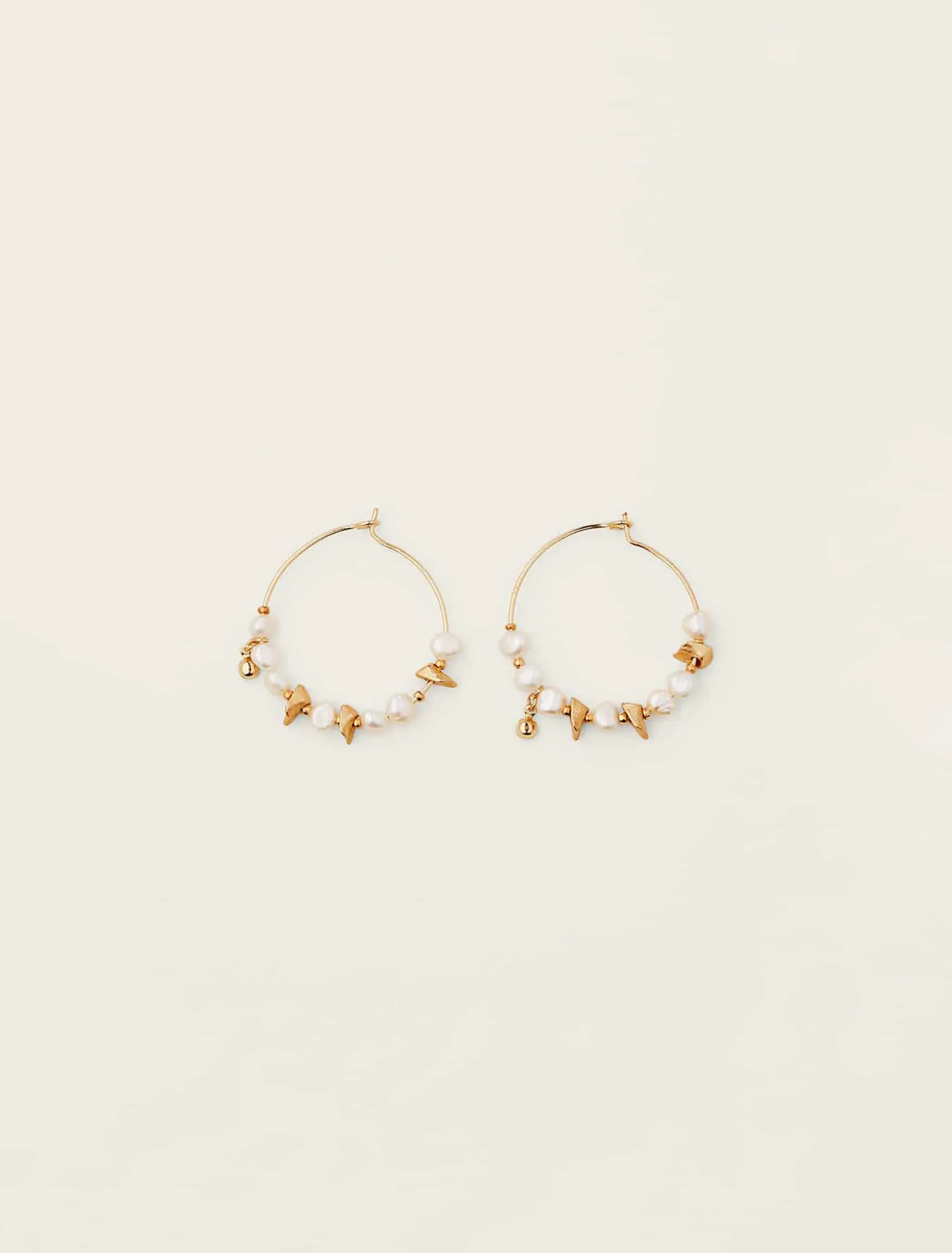 Pearl Detail Hoop Earrings