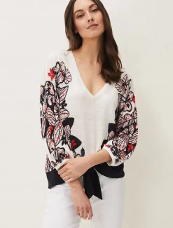 Pearla Tie Front Linen Blend Jumper