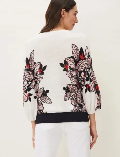 Pearla Tie Front Linen Blend Jumper
