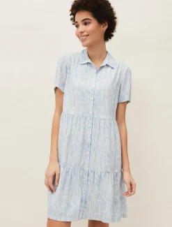 Penele Brushstroke Print Shirt Dress