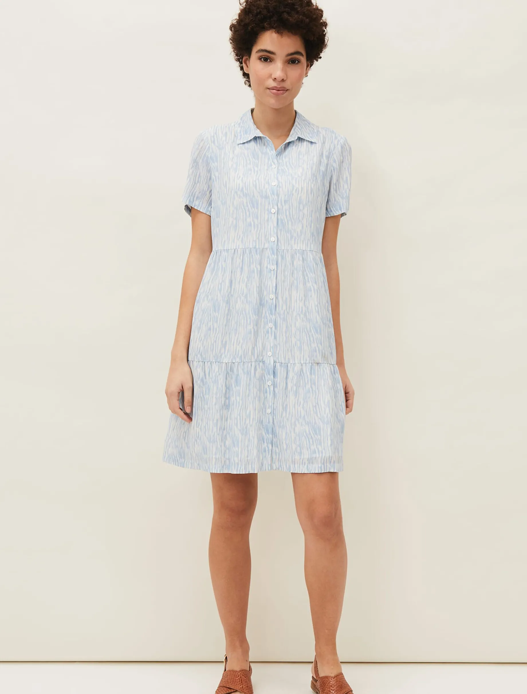 Penele Brushstroke Print Shirt Dress