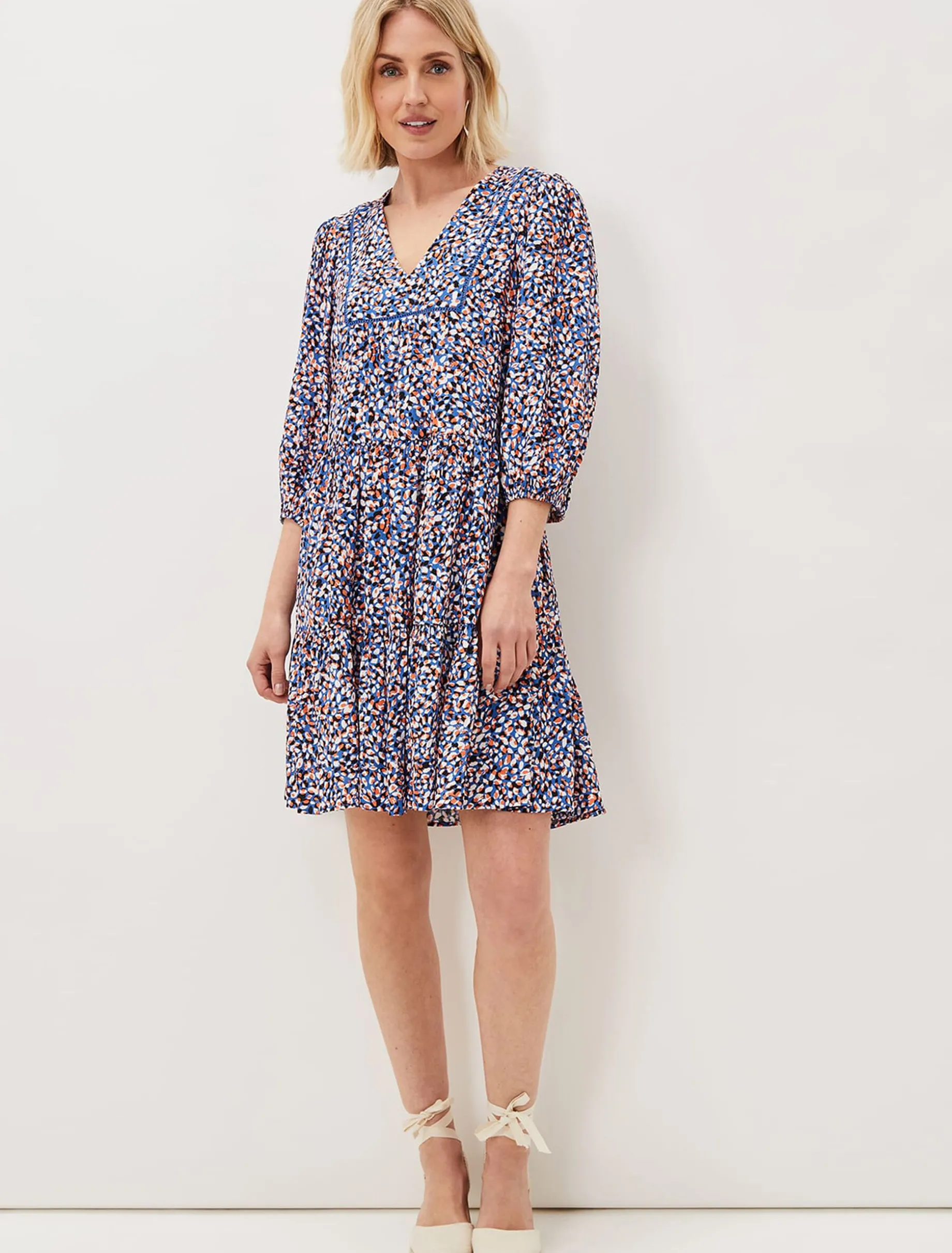 Penele Dotty Print Short Dress