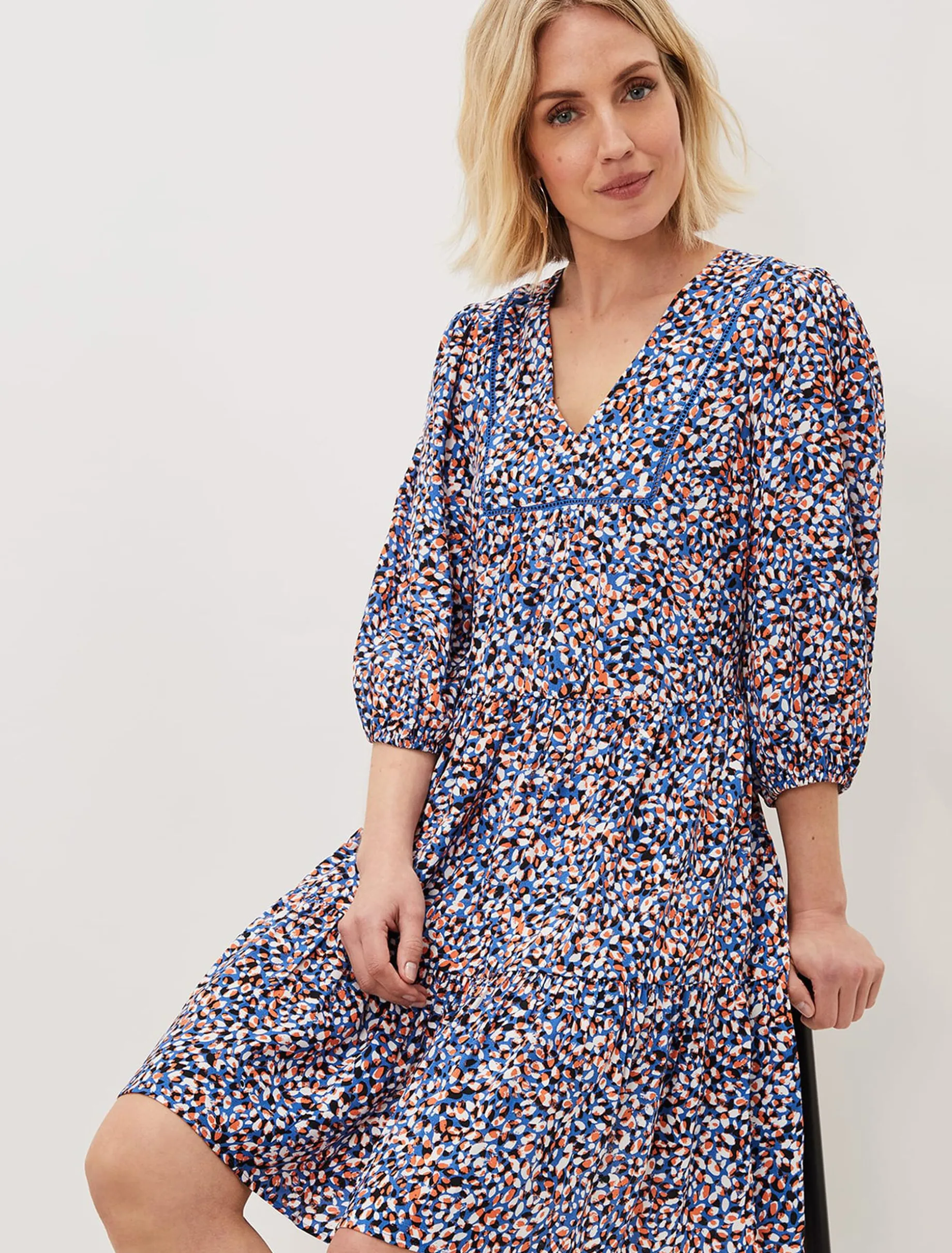 Penele Dotty Print Short Dress
