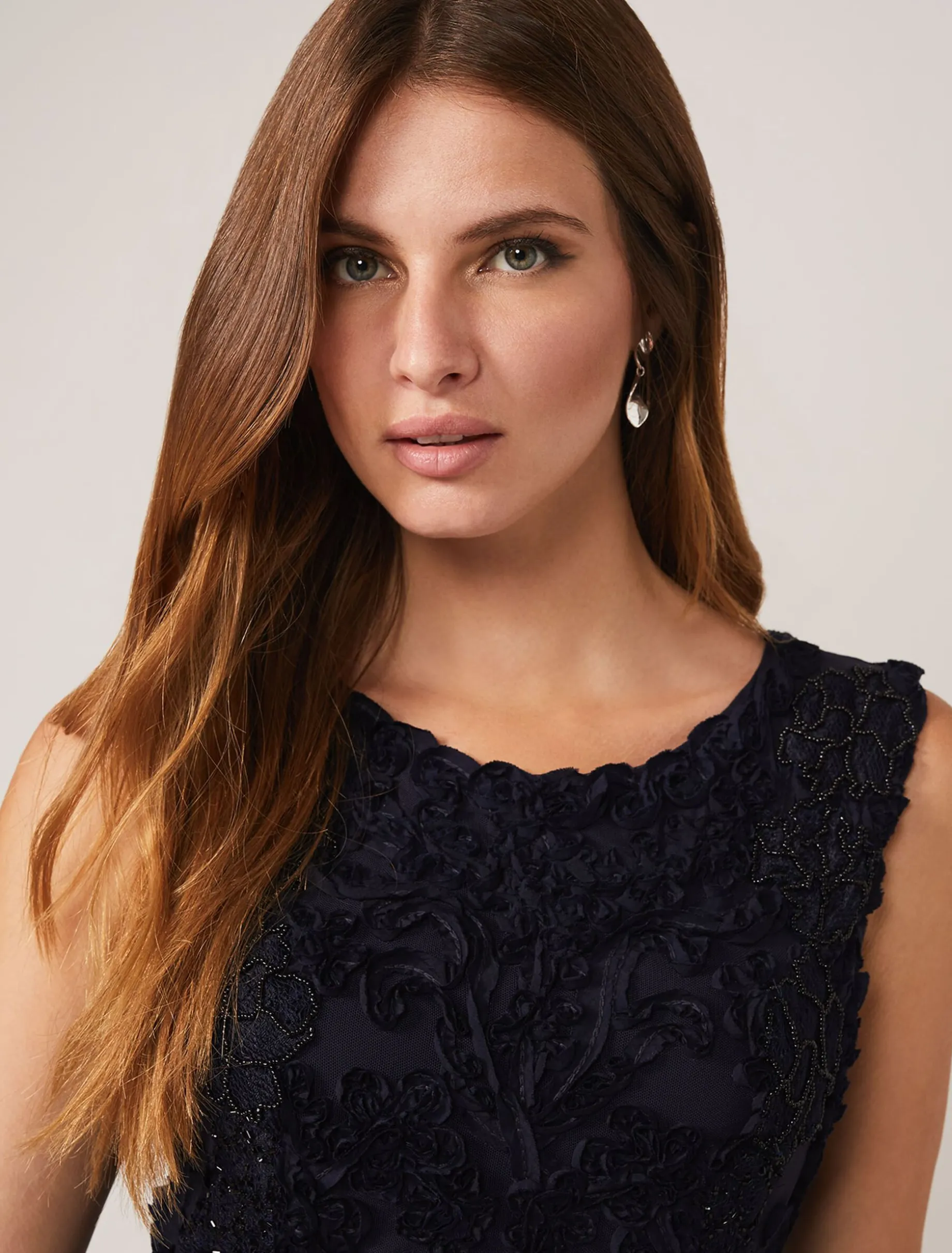 Penelope Tapework Lace Fit And Flare Dress