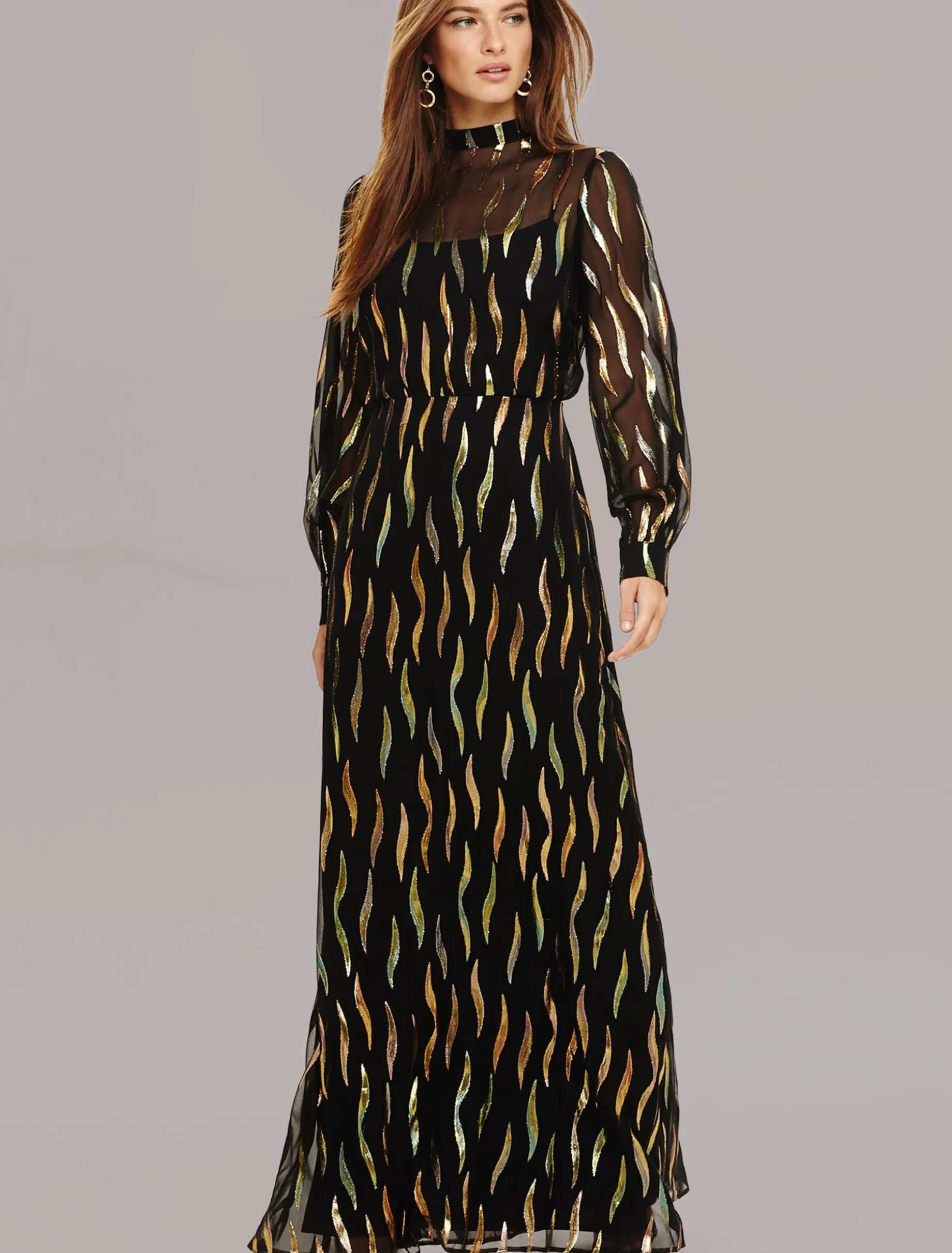 Penny Shimmer Silk Maxi Dress