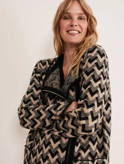 Perrie Geo Jacquard Knit Coat