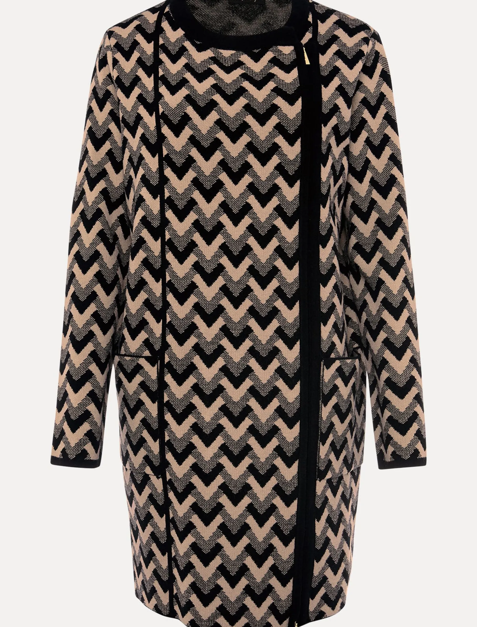 Perrie Geo Jacquard Knit Coat