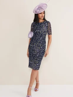 Petite Aileena Embroidered Dress