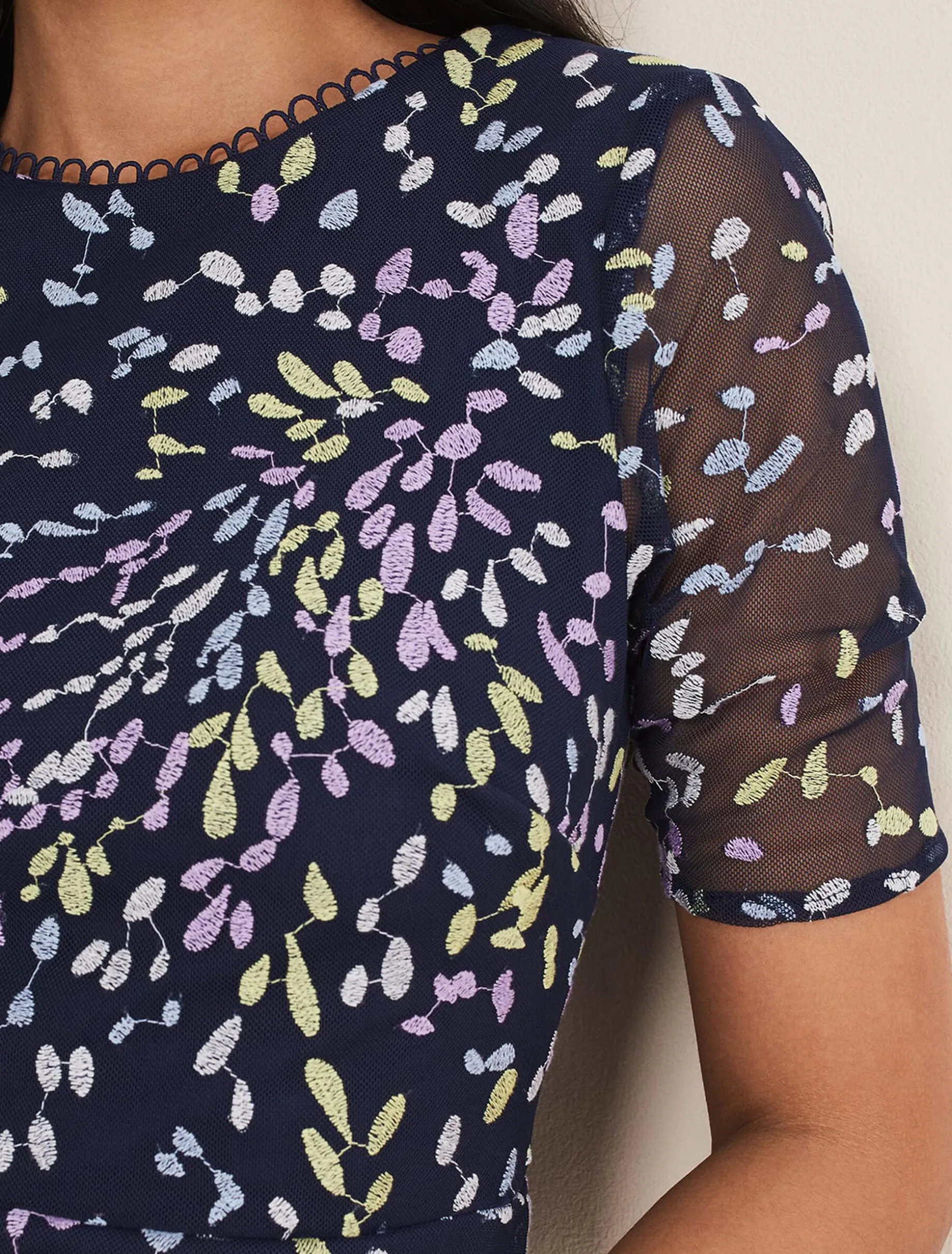 Petite Aileena Embroidered Dress