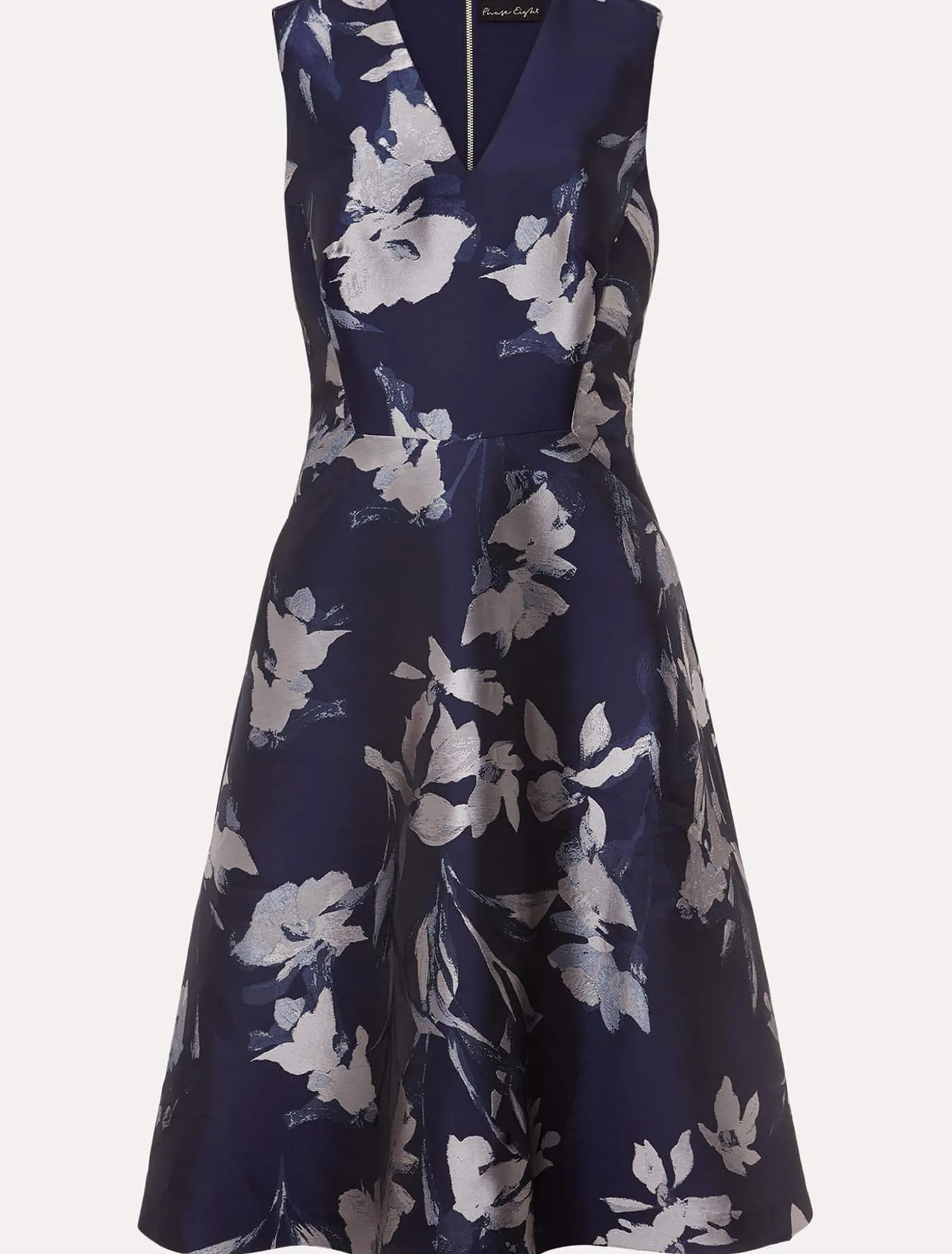Petite Cassy Jaquard Floral Midi Dress
