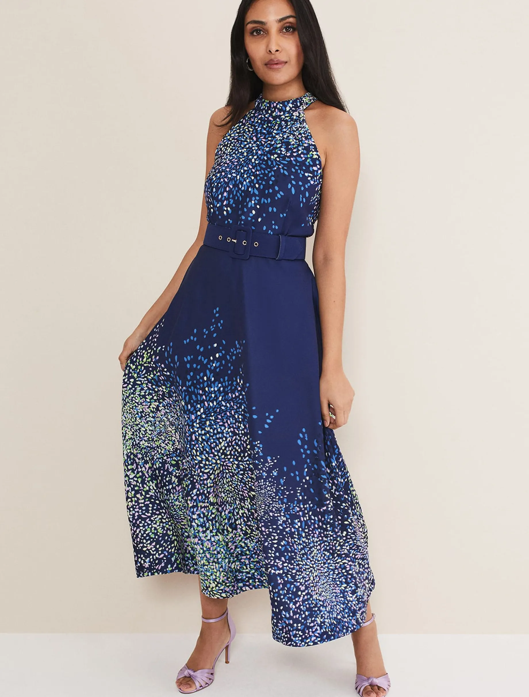 Petite Clea Print Midi Dress
