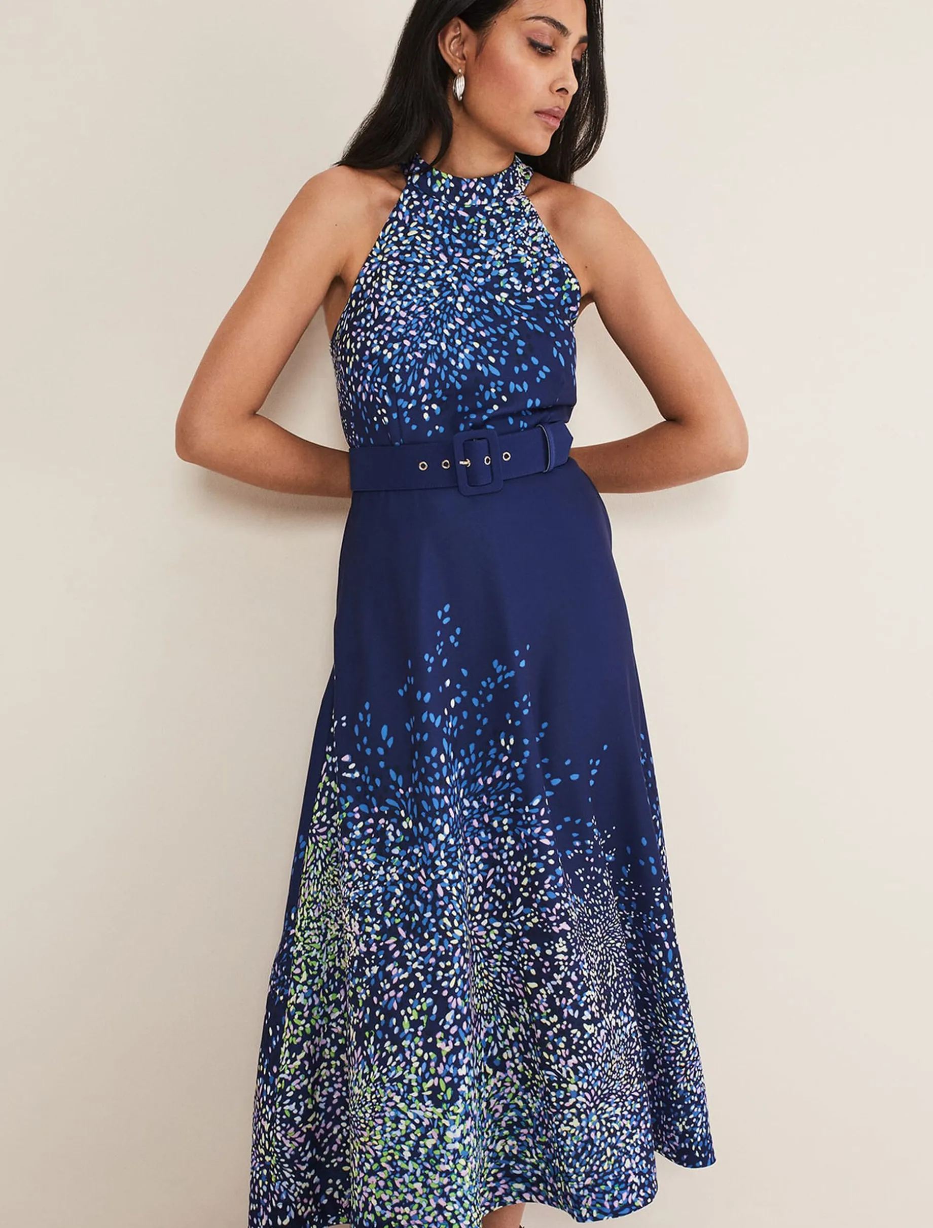 Petite Clea Print Midi Dress