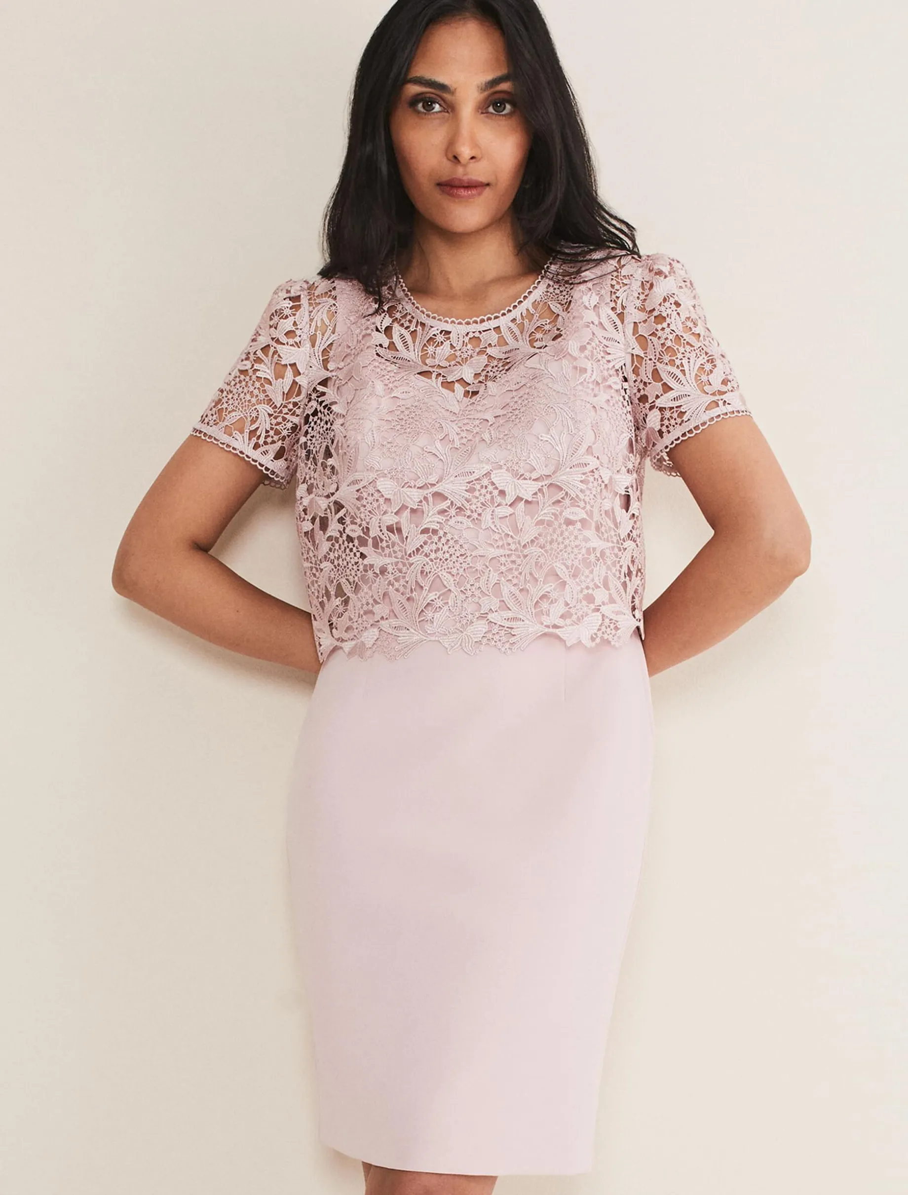 Petite Isabella Lace Midi Dress