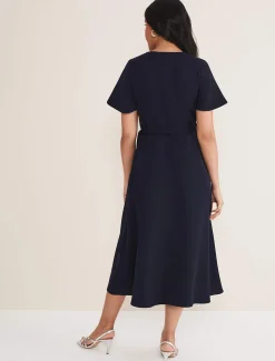 Petite Julissa Ruffle Wrap Midi Dress