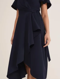 Petite Julissa Ruffle Wrap Midi Dress