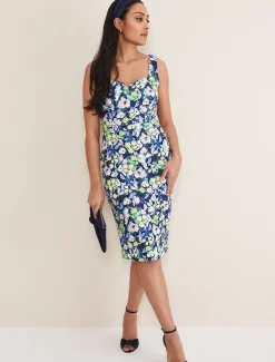 Petite Loretta Printed Scuba Dress