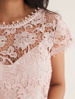 Petite Michelle Lace Pleat Maxi Dress