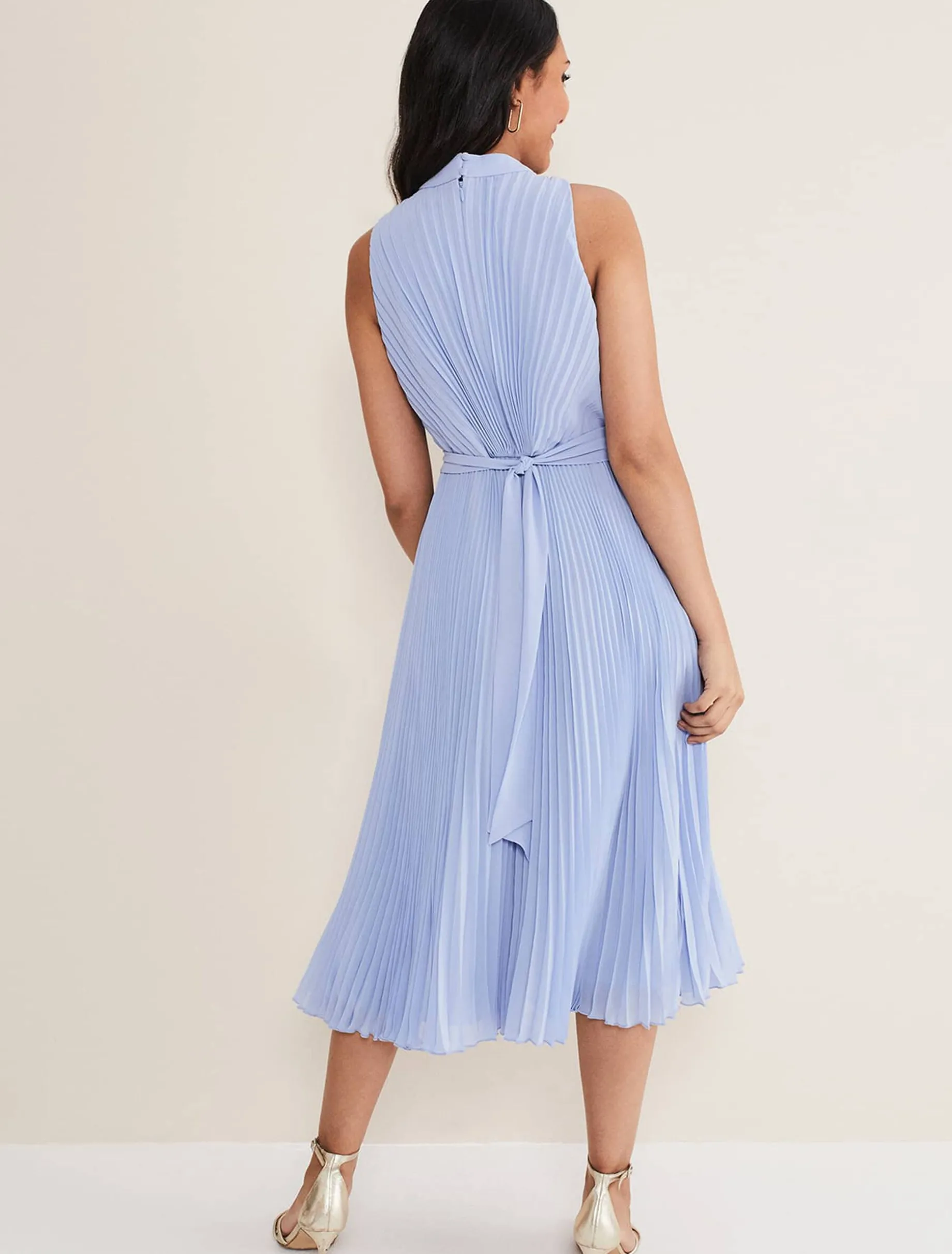 Petite Simara Pleated Midi Dress