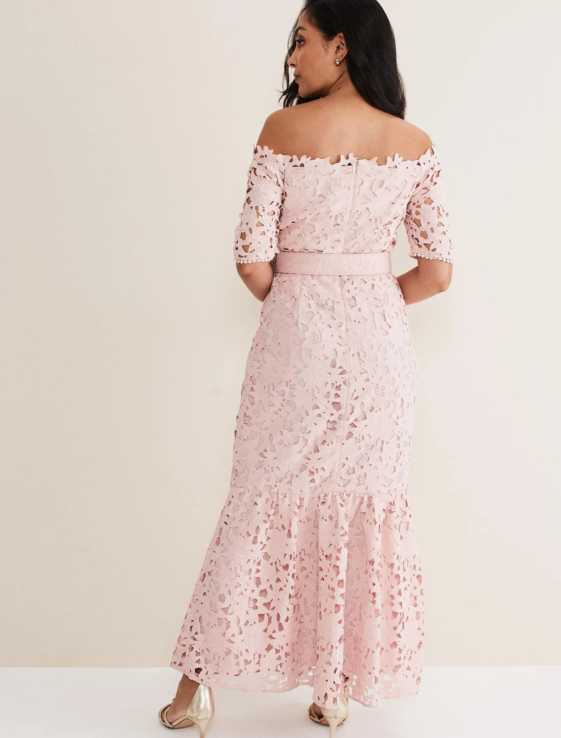 Petite Tallula Lace Bardot Maxi Dress