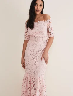 Petite Tallula Lace Bardot Maxi Dress