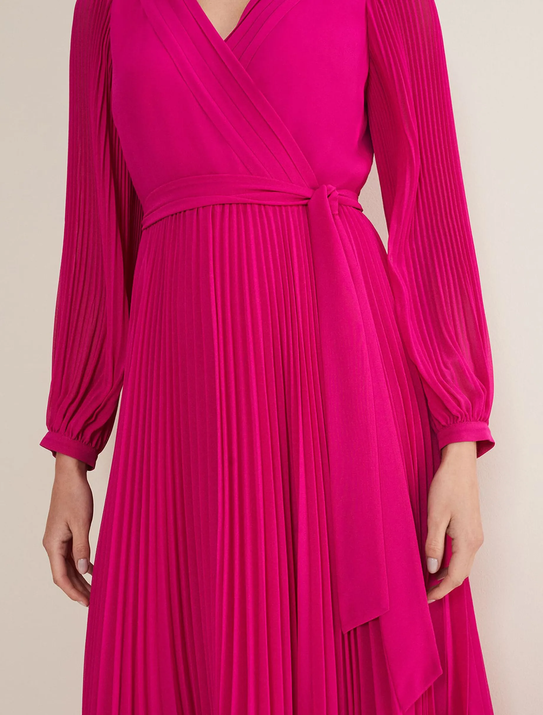 Petra Pleated Wrap Dress