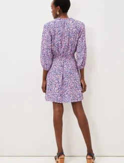 Phillipa Almond Print Short Dress
