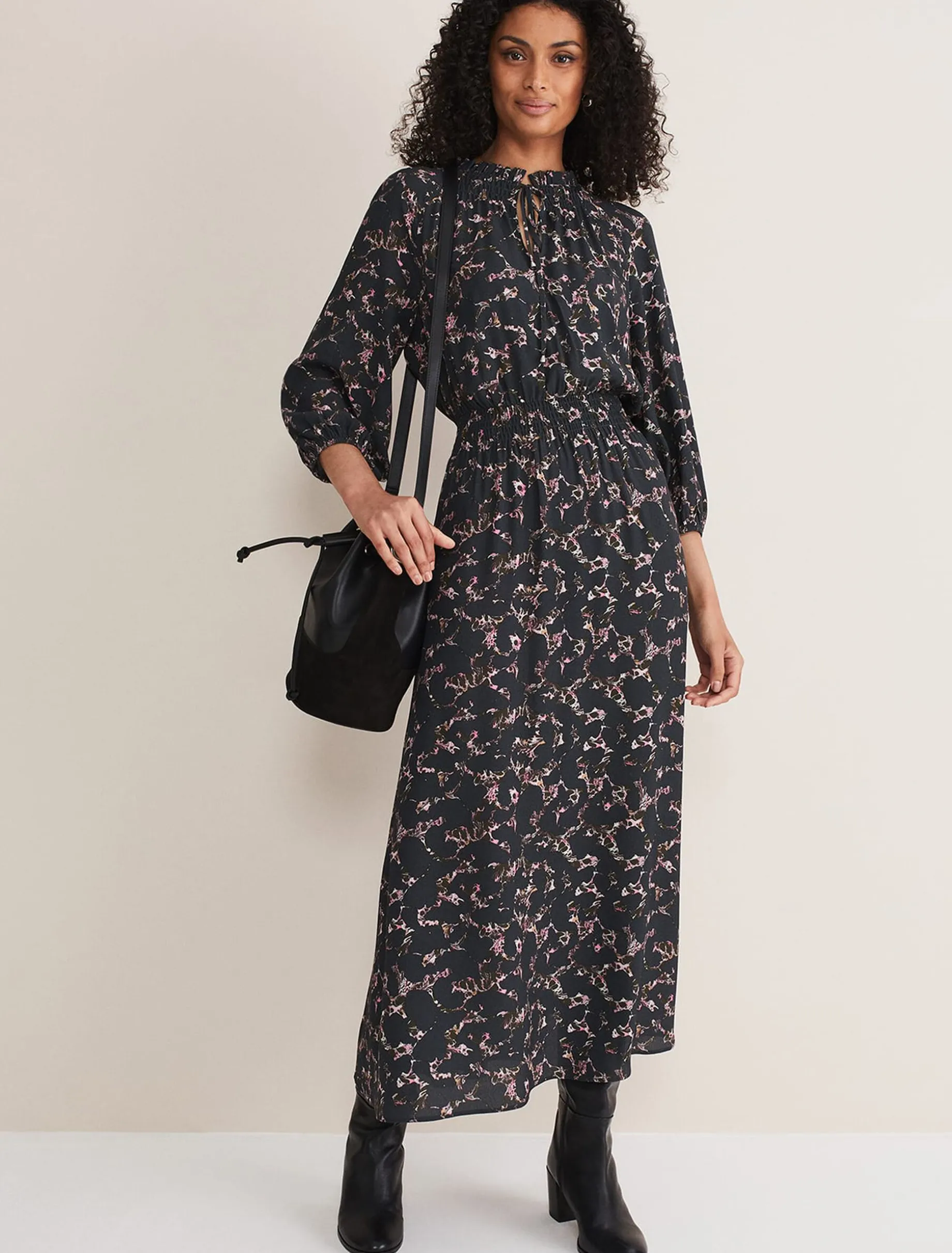 Phillipa Marble Print Midaxi Dress