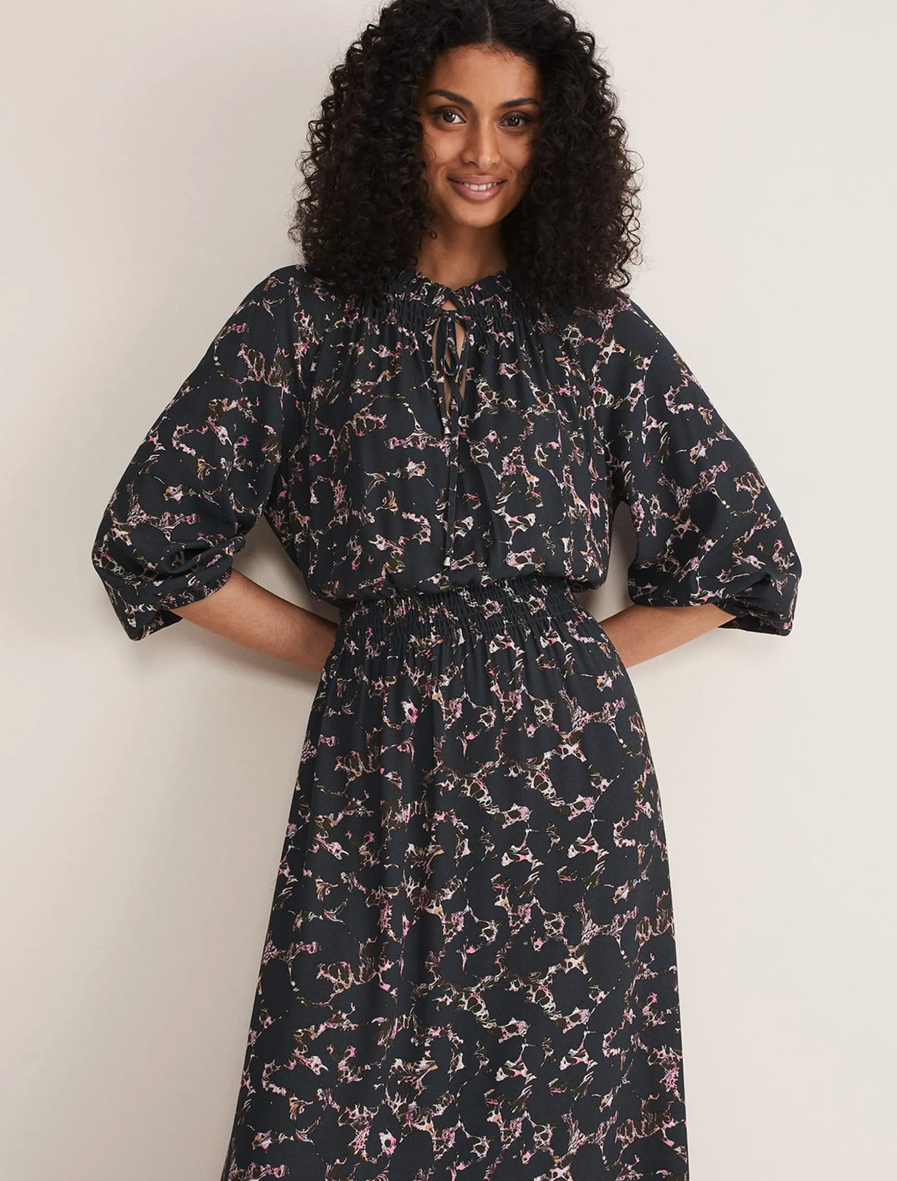 Phillipa Marble Print Midaxi Dress