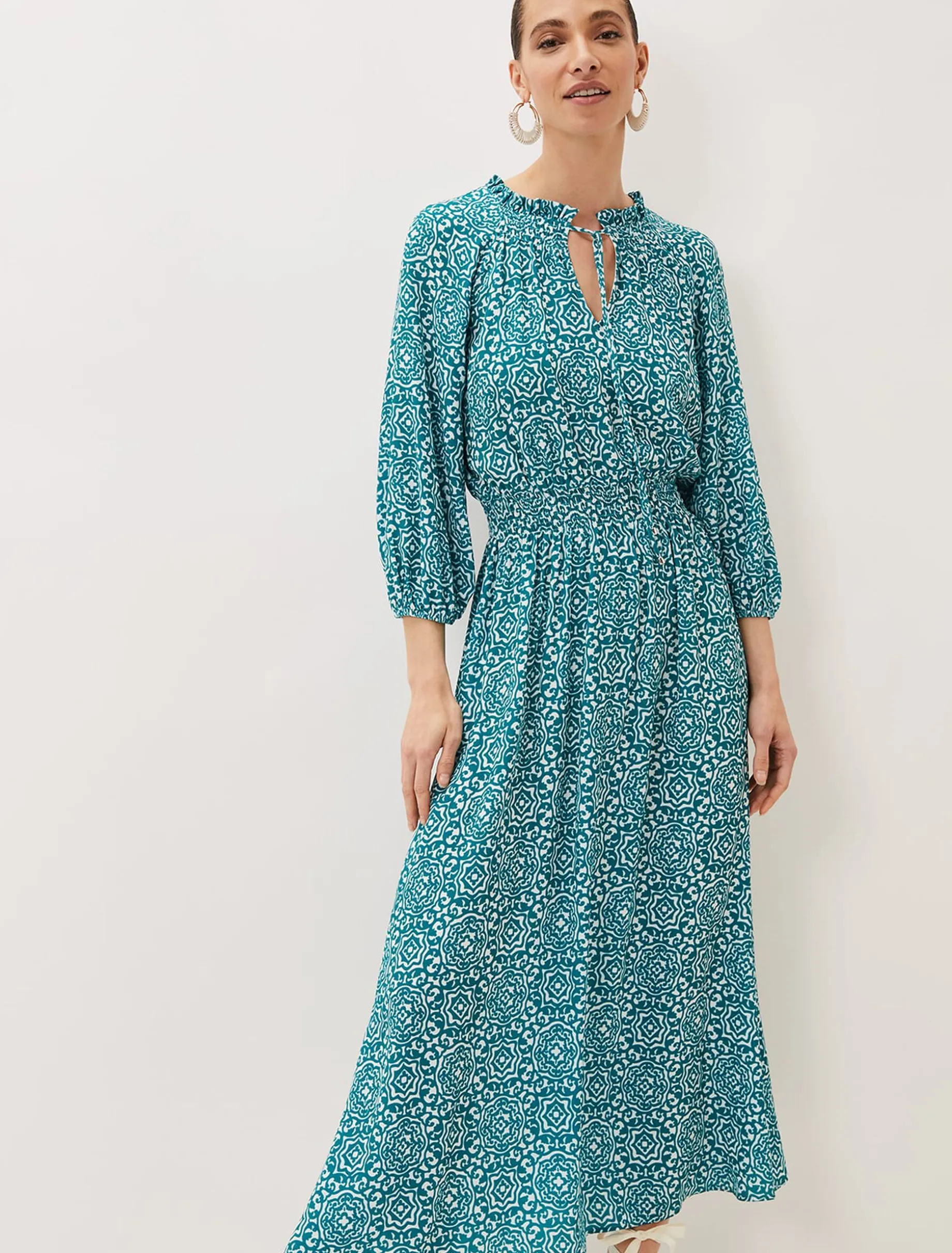 Phillipa Tile Print Midaxi Dress