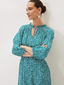 Phillipa Tile Print Midaxi Dress