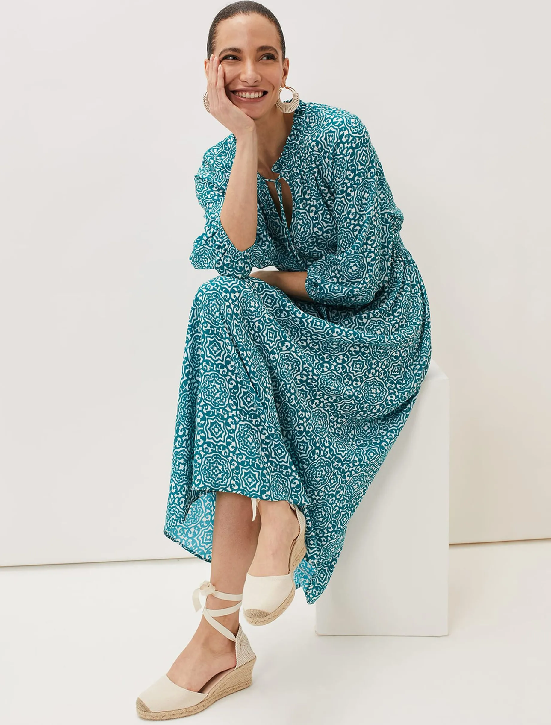 Phillipa Tile Print Midaxi Dress