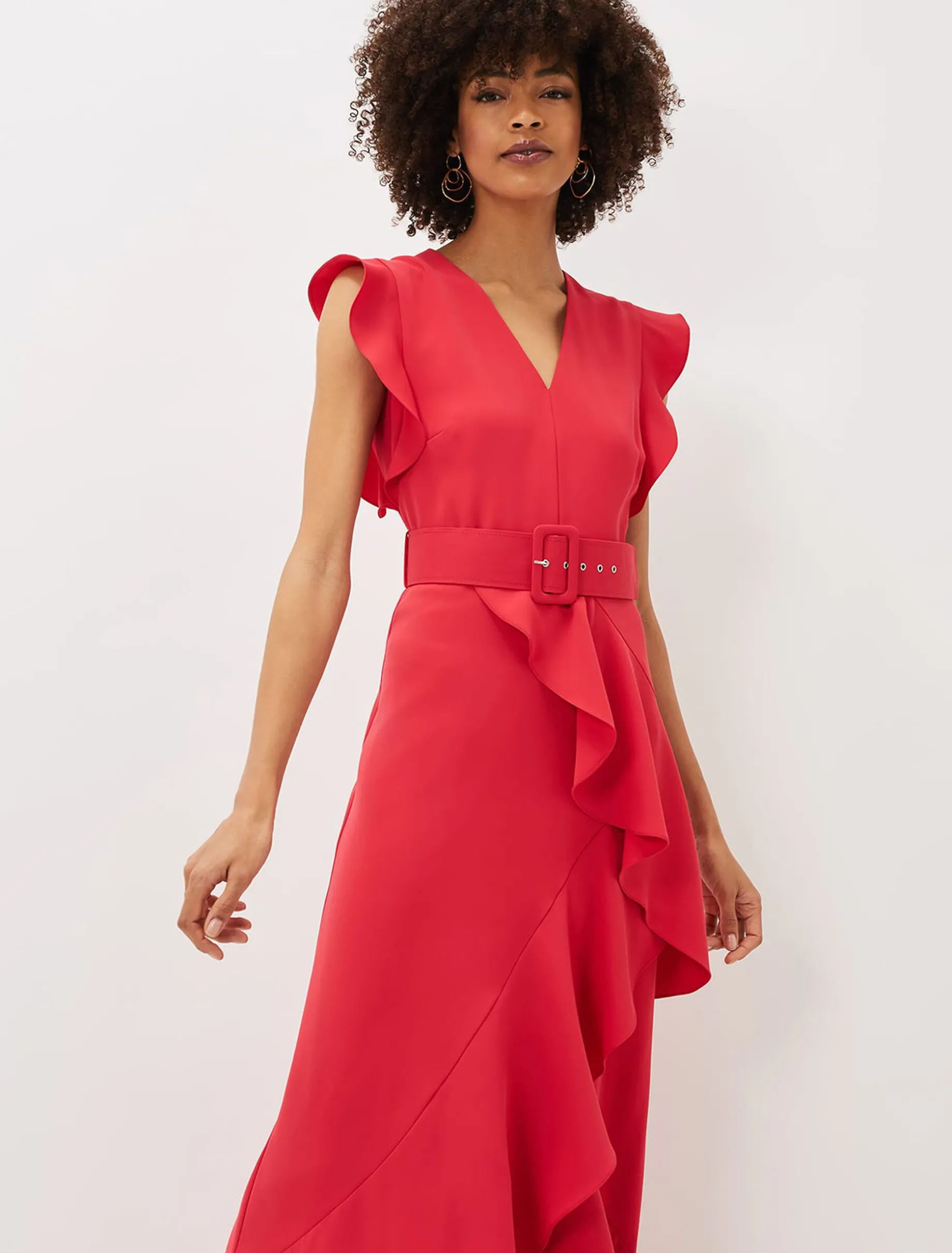 Phoebe Frill Belted Maxi Dress
