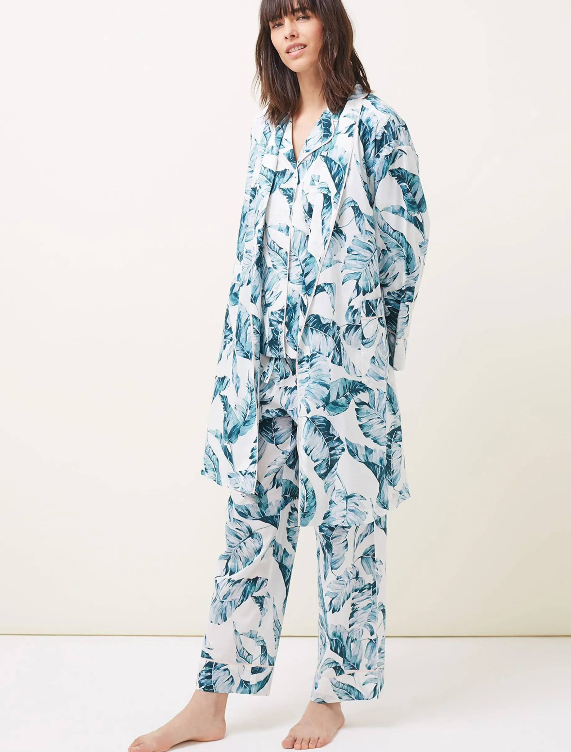 Piera Palm Print Robe