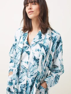 Piera Palm Print Robe
