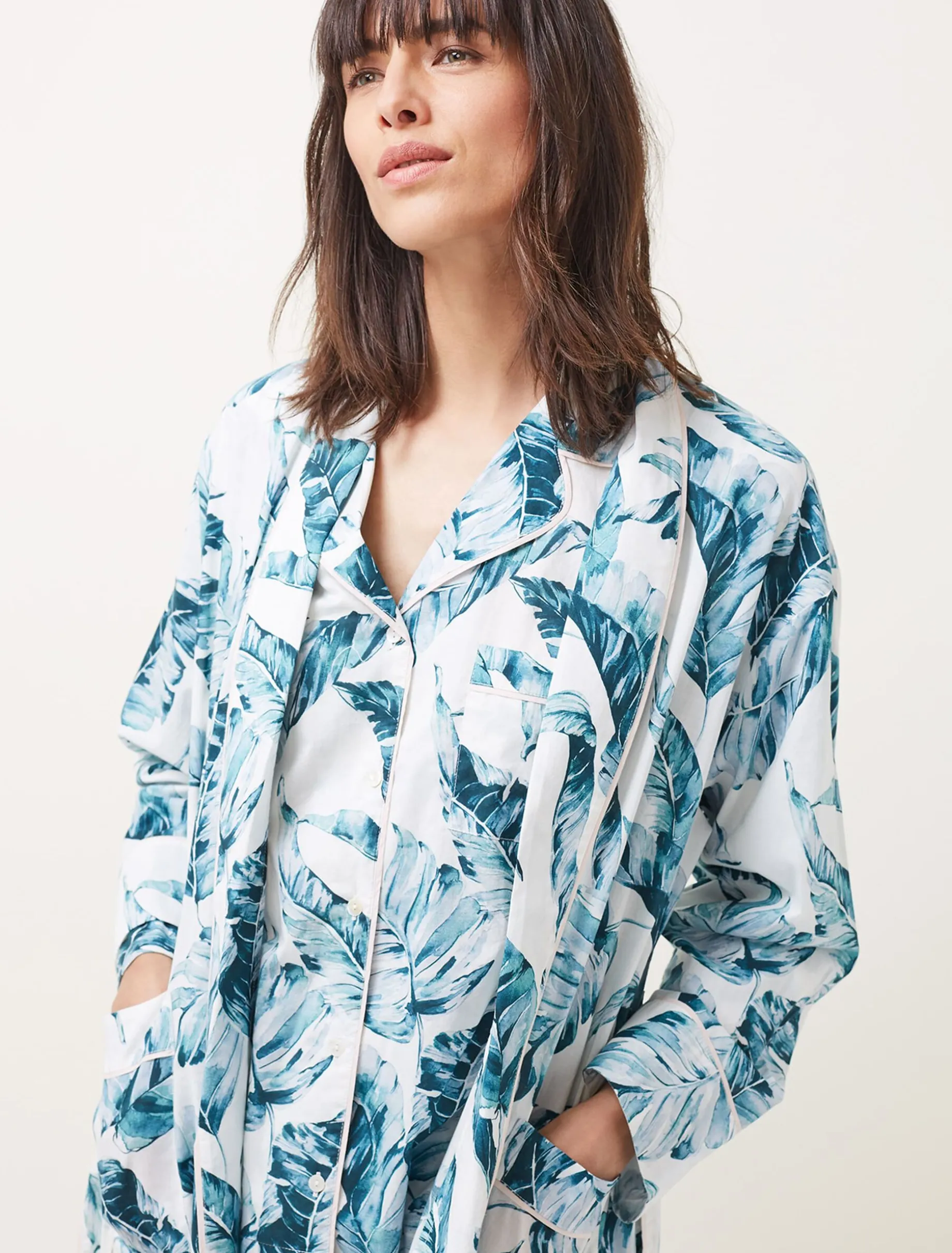 Piera Palm Print Robe