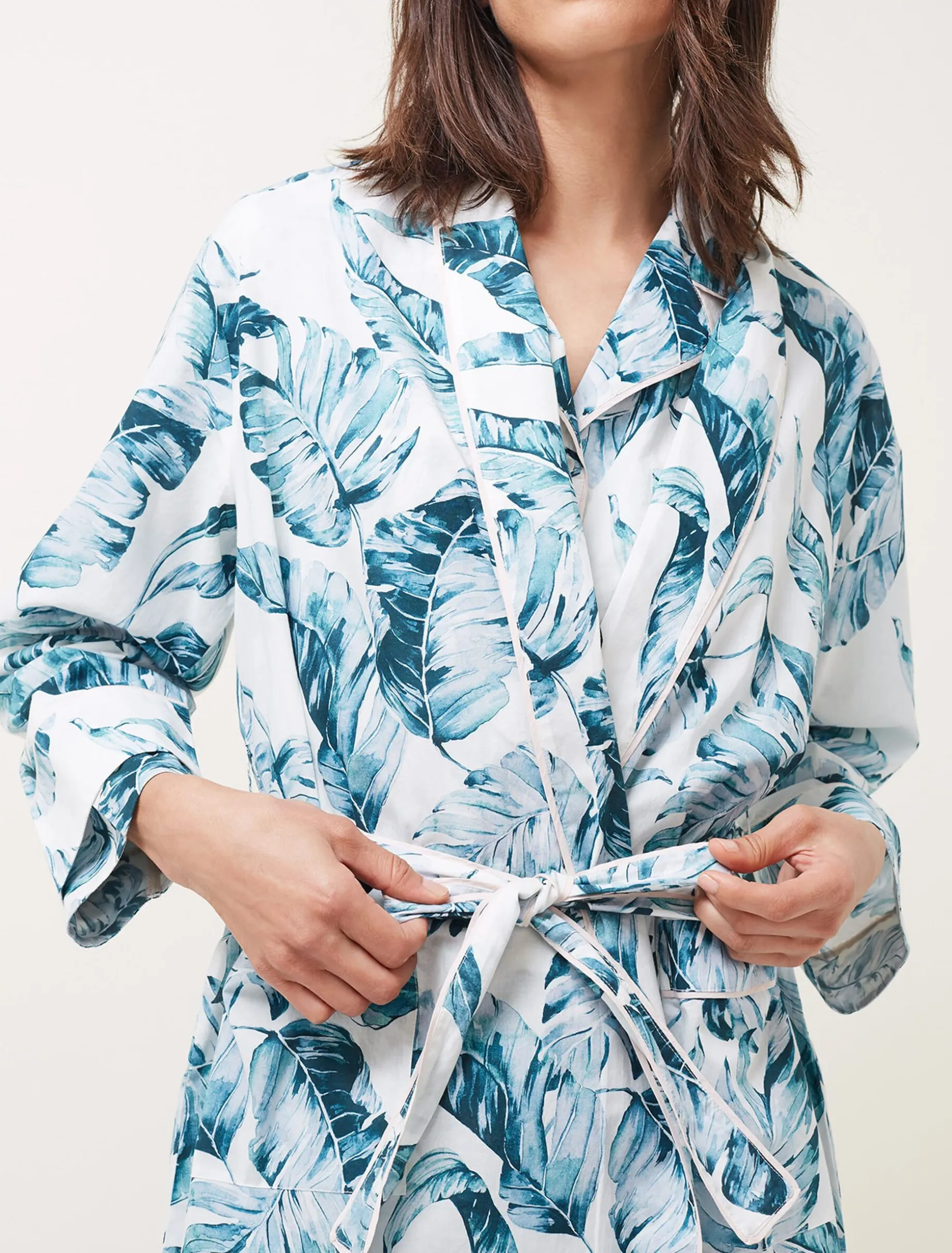Piera Palm Print Robe