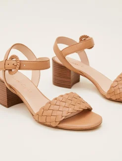 Plaited Leather Heel Sandal