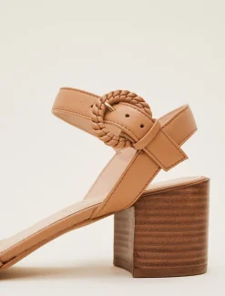 Plaited Leather Heel Sandal