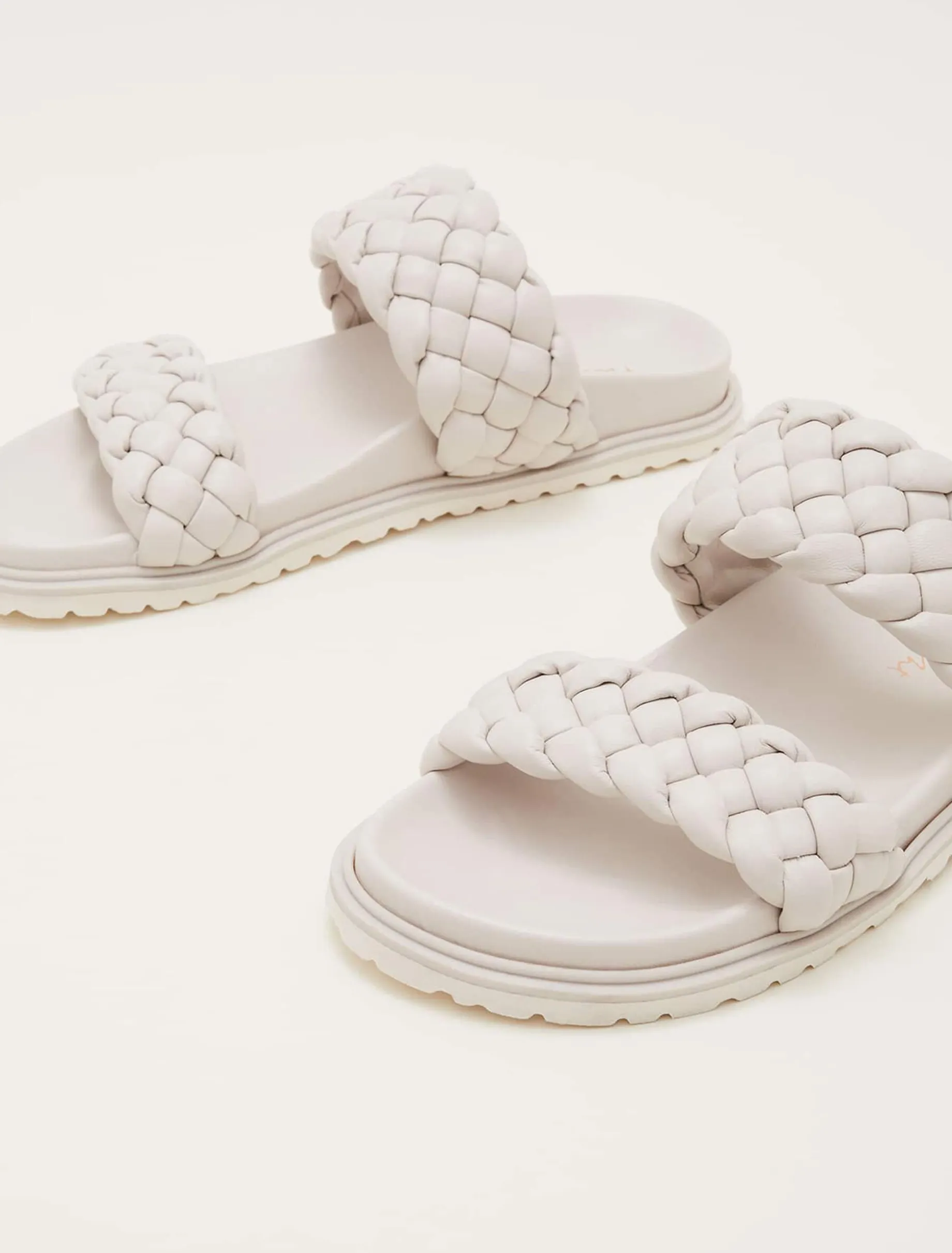 Plaited Leather Slider
