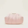 Pleat Frame Satin Clutch Bag