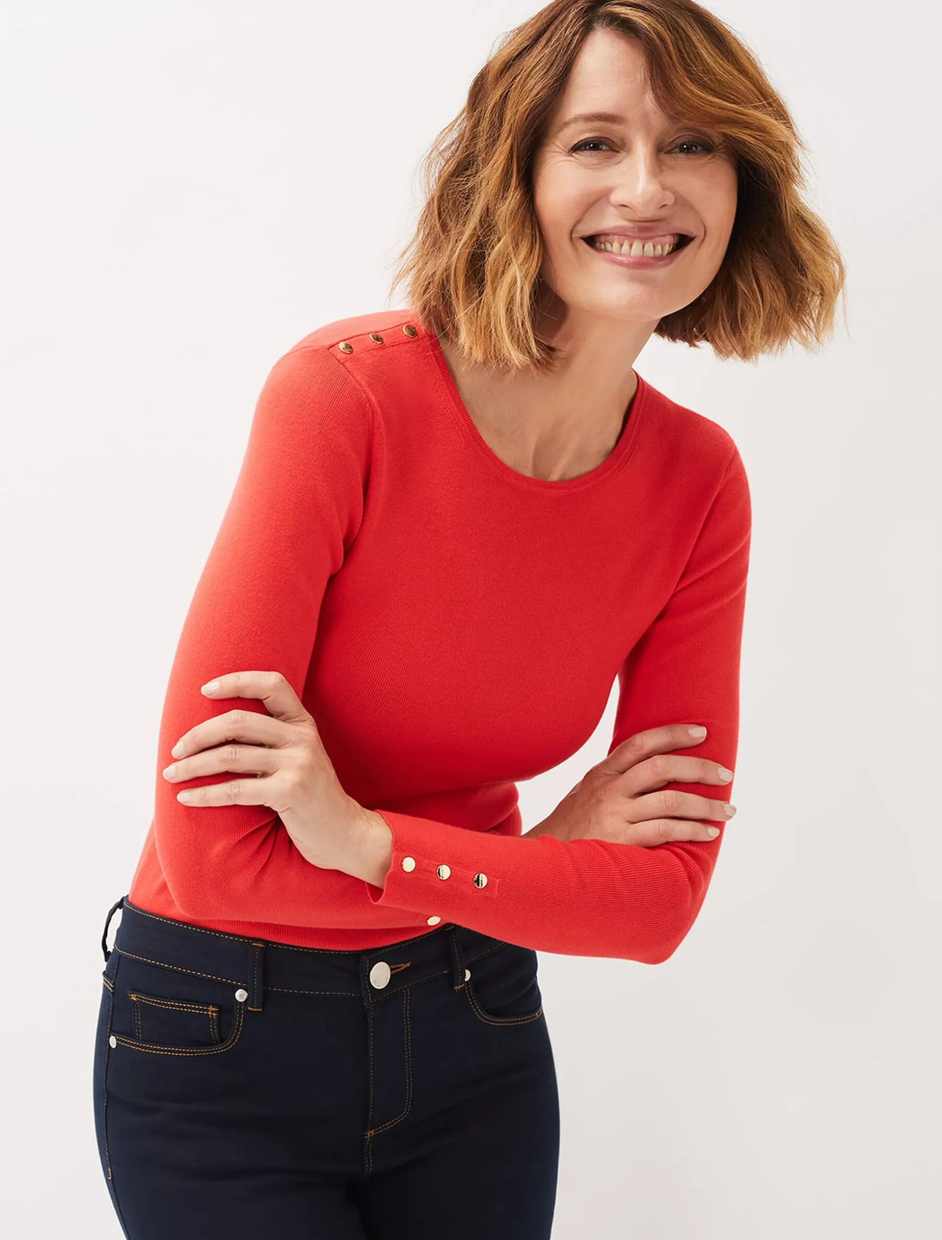 Poppia Button Detail Knit Jumper
