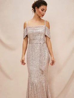 Poppy Off The Shoulder Sequin Dress